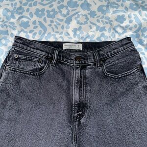 Abercrombie grey high rise mom jeans